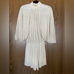 Cream Bat Wing Accordion Romper